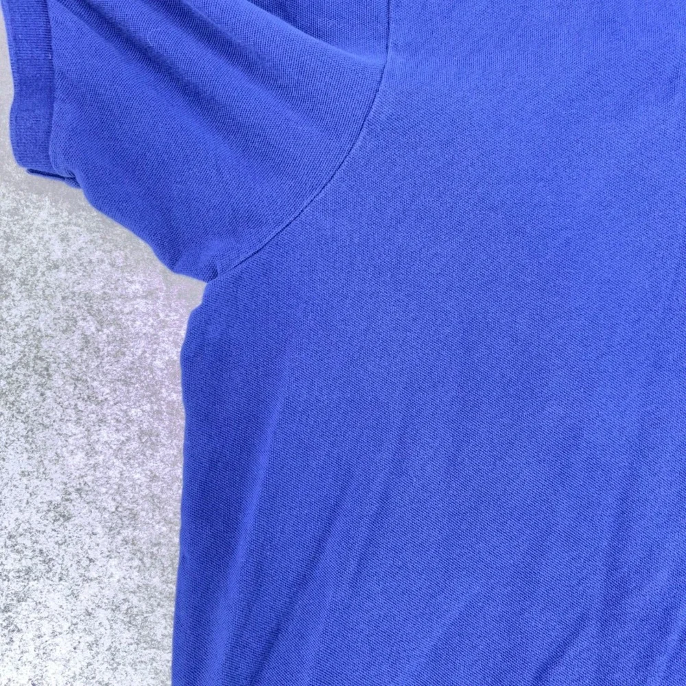 VTG Polo Ralph Lauren Mens 3XB Big Blue Yellow Crest Logo Short Sleeve Shirt Y2K
